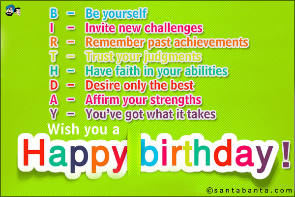 Birthday Wishes For Yourself
 Birthday SMS Page 8