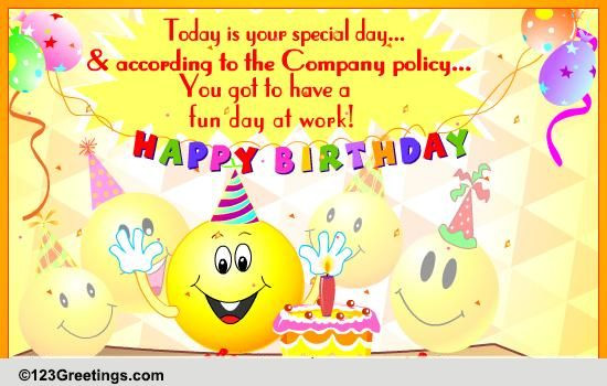 Birthday Wishes To A Coworker
 Birthday Boss & Colleagues Cards Free Birthday Boss