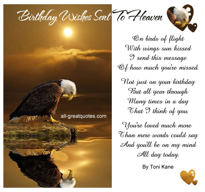 Birthday Wishes To Heaven
 Birthday In Heaven Quotes To Post QuotesGram