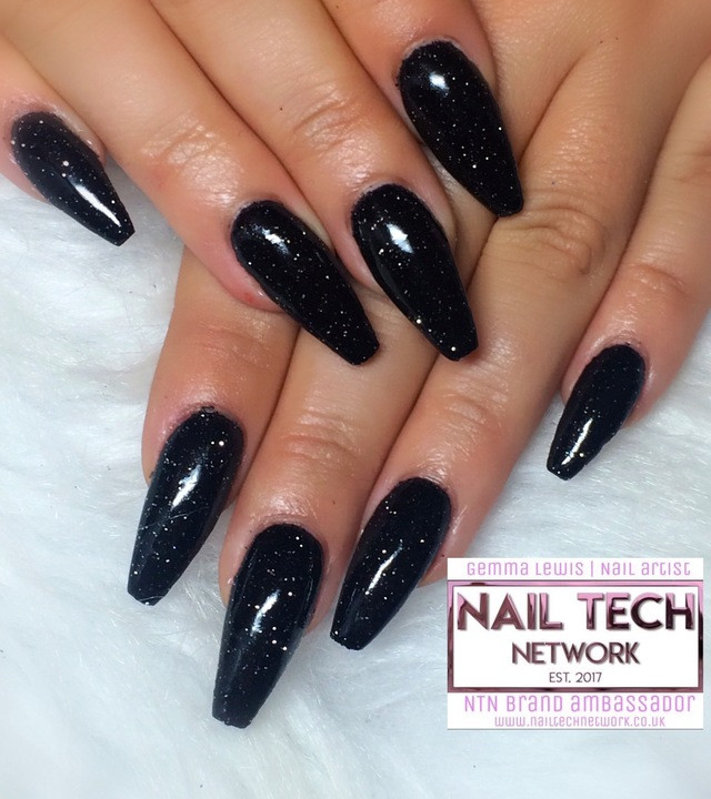 Black Acrylic Nails With Glitter
 Black Glitter Nails Nailstyle House of Nail Inspiration