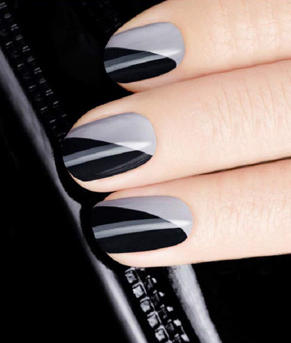 Black And Gray Nail Designs
 55 Most Beautiful Gray Nail Art Design Ideas