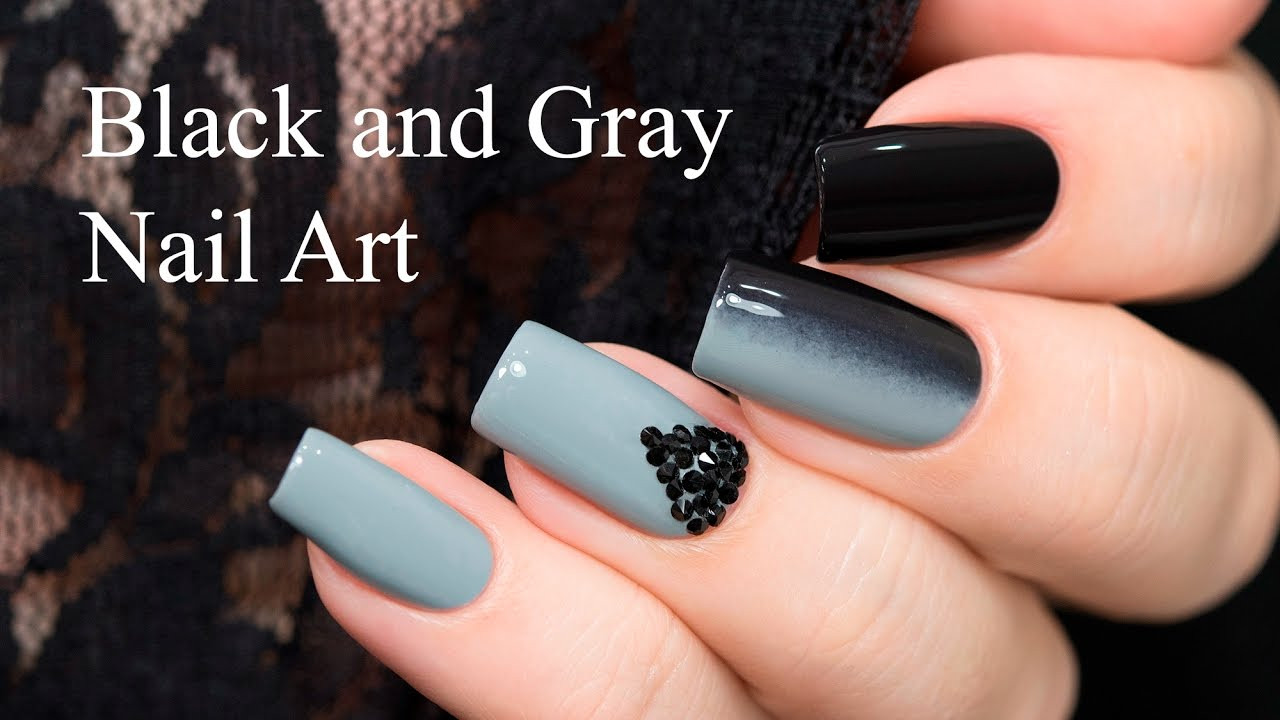 Black And Gray Nail Designs
 Black and Gray Nail Art