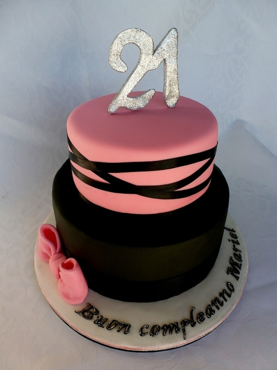 Black Birthday Cake
 Pink And Black 21St Birthday Cake CakeCentral