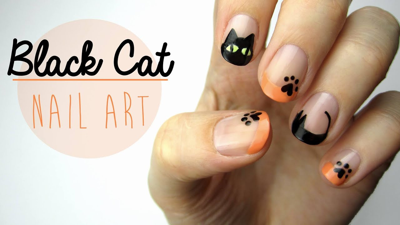 Black Cat Nail Art
 Nail Art Black Cat Design