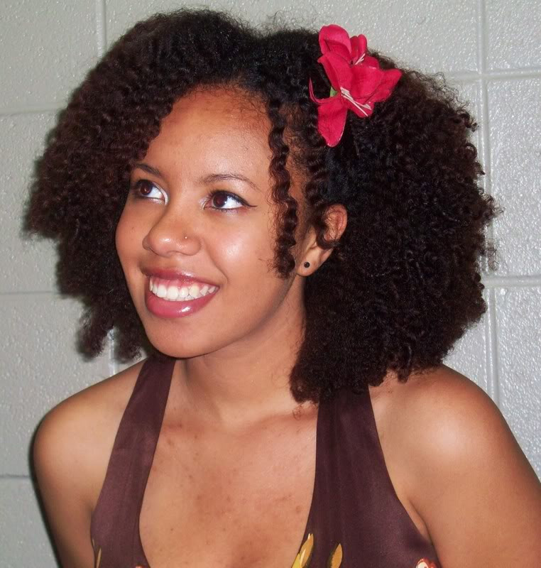 Black Hairstyles For Natural Curly Hair
 natural curly hair with flower thirstyroots Black