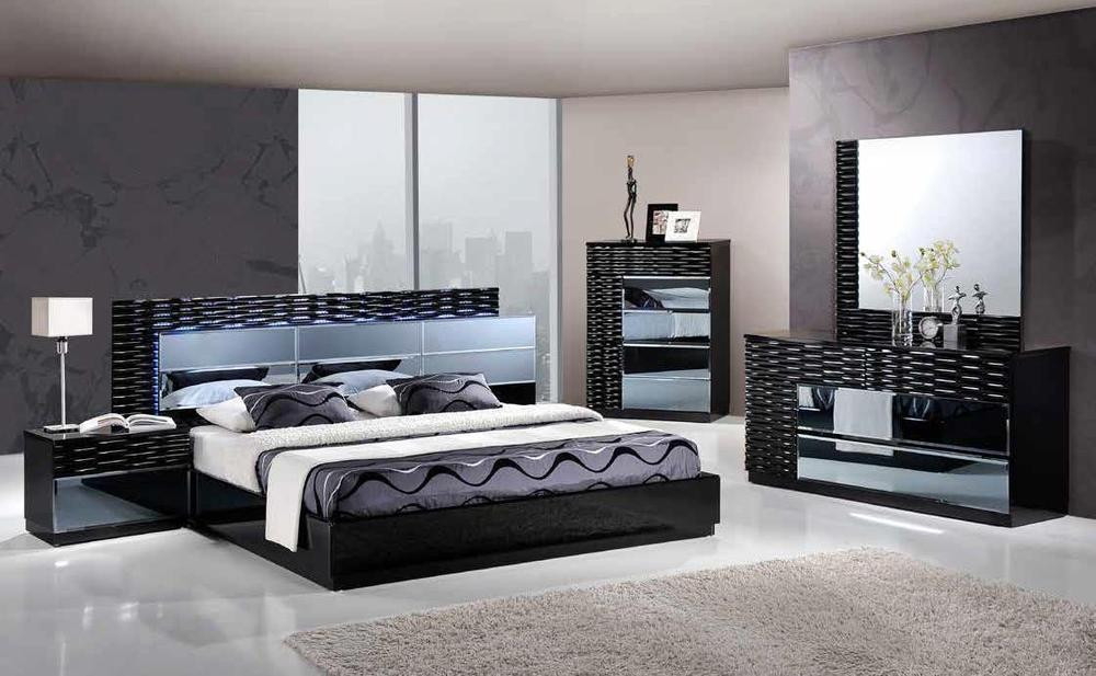 Black Modern Bedroom
 MANHATTAN KING SIZE MODERN BLACK BEDROOM SET 5PC GLOBAL