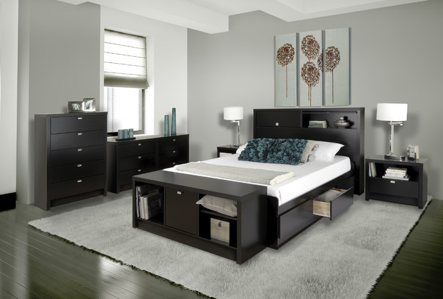 Black Modern Bedroom
 Series 9 Designer Collection in Black Modern Bedroom