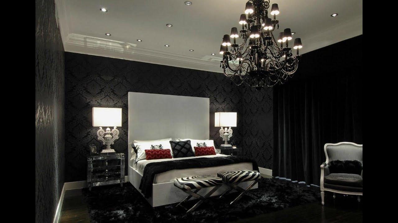 Black Modern Bedroom
 All Black Modern Gothic Bedroom Design