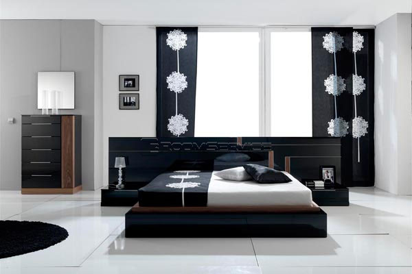 Black Modern Bedroom
 House Designs Black And White Contemporary Modern Bedroom