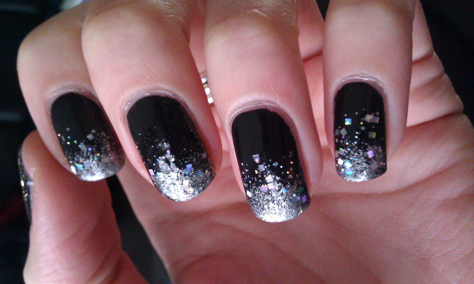 Black Nails With Glitter
 CRYSTAL CASTLE UK Beauty and Lifestyle Blog Black