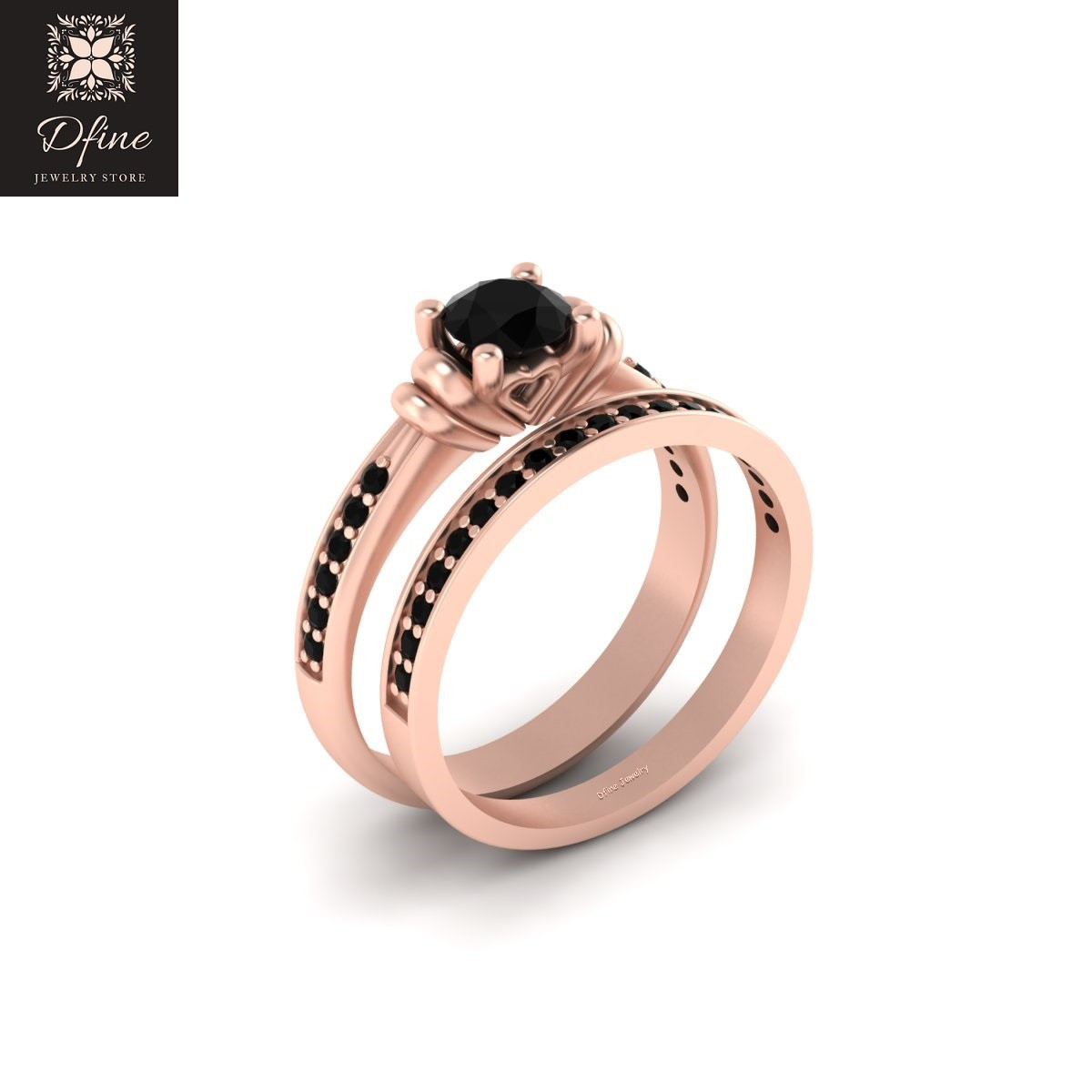 Black Onyx Wedding Ring Sets
 Black yx Wedding Ring Set Valentin s Day Gift For Her