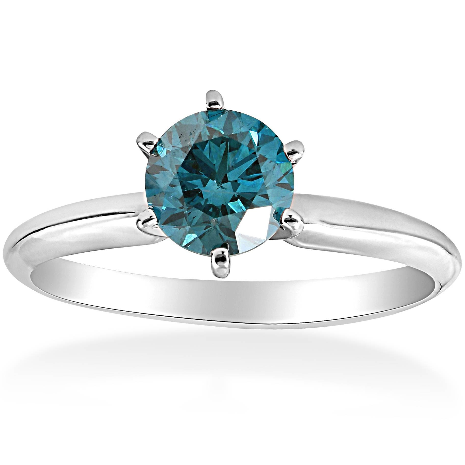 Blue Diamond Engagement Rings
 1 1 2ct Treated Blue Diamond Solitaire Engagement Ring 14K