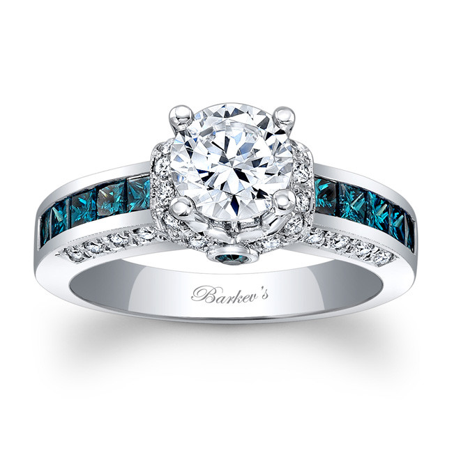 Blue Diamond Engagement Rings
 Barkevs Blue Diamond Engagement Ring 6452LBD