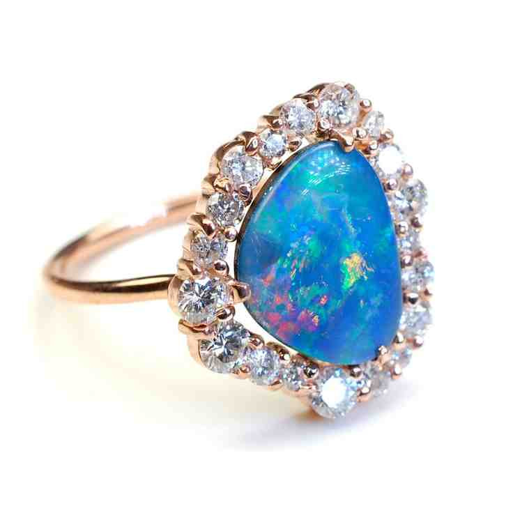 Blue Opal Wedding Rings
 Blue Opal Engagement Rings Wedding and Bridal Inspiration