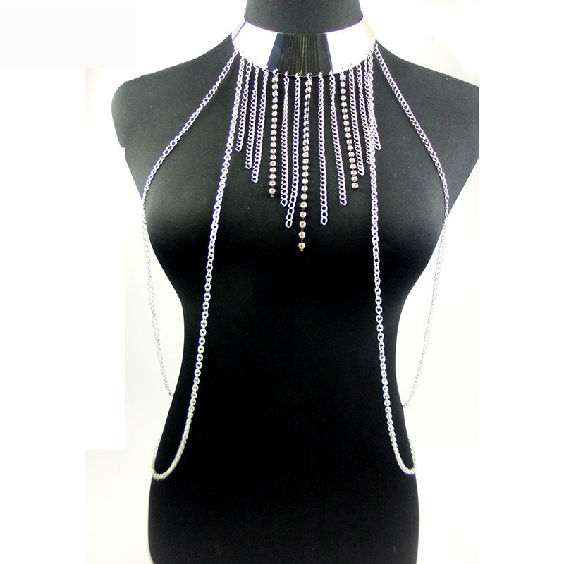 Body Jewelry Choker
 New Fashion Simple e Piece Chain y Tassel Collar Body