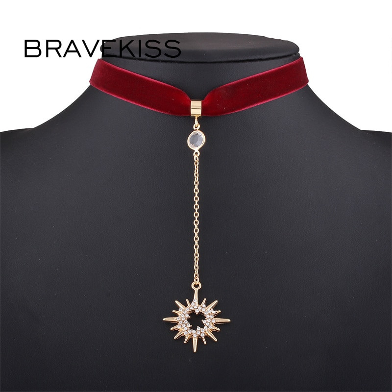 Body Jewelry Choker
 BRAVEKISS Trendy Charm CZ Crystal Choker Necklace Women