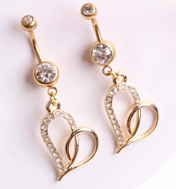 Body Jewelry Earrings
 men women Navel rings long heart belly button ring