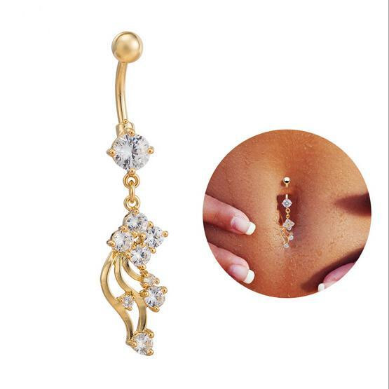 Body Jewelry Fashion
 LLJ 18k Gold plated body jewelry Fashion Leaves Crystal