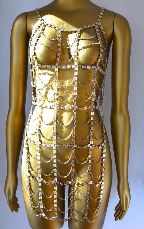Body Jewelry Fashion
 60s Trifari Mod Body Chain Tunic at 1stdibs