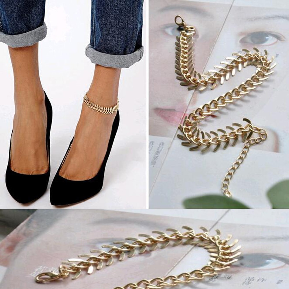 Body Jewelry Foot
 FAMSHIN Summer Fashion Fishbone Chain Anklets Bracelet