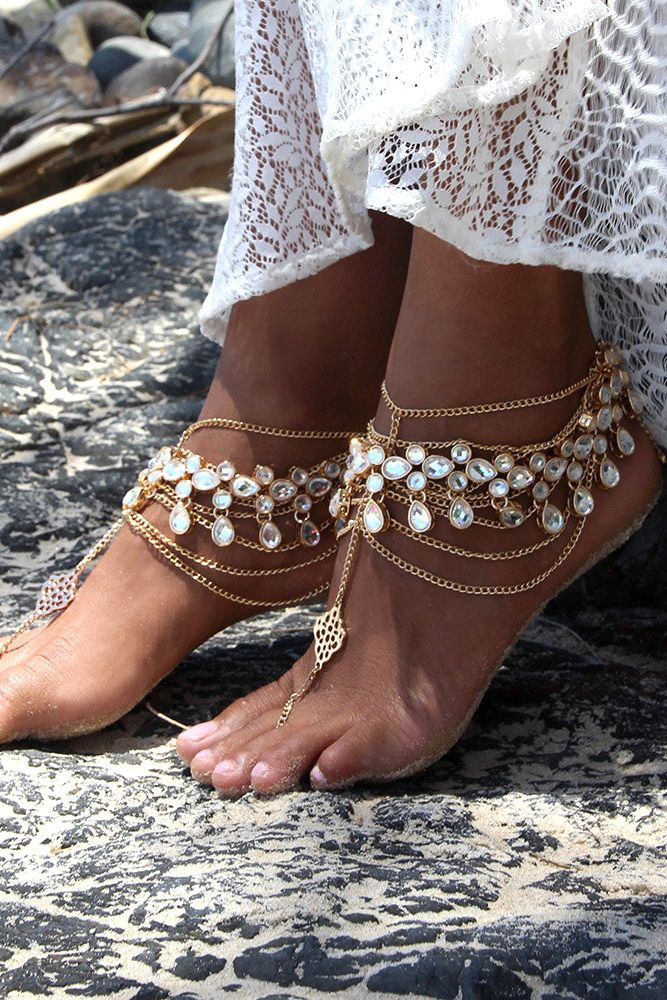 Body Jewelry Foot
 Look chic with sandy feet These barefoot sandals bring