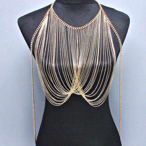 Body Jewelry Necklace
 New Women Gold Shine Body Chain Necklace by ALLABOUTMYJEWELRY