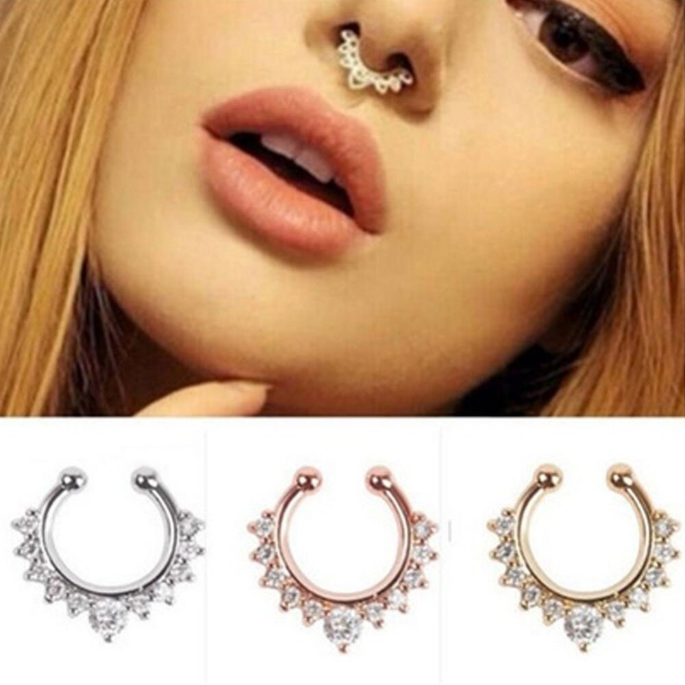 Body Jewelry Nose
 Women Nose Rings Crystal Fake Nose Ring Septum Piercing