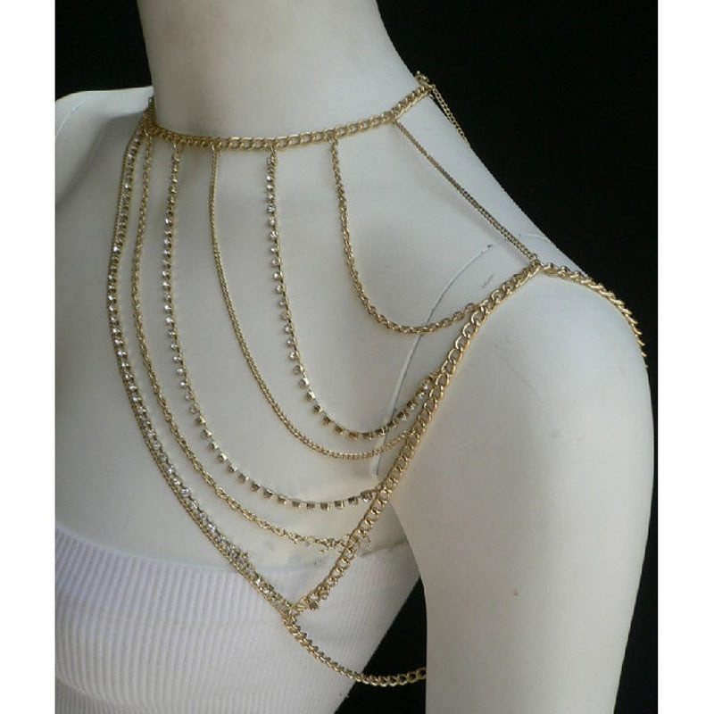 Body Jewelry Outfit
 Fashion Celebrity y Metal Tassel Shoulder Body Chain