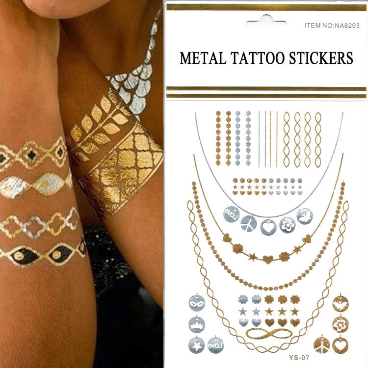 Body Jewelry Stickers
 New Fashion Waterproof Body Tattoo Stickers 1pcs lot Flash