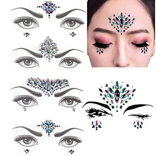 Body Jewelry Stickers
 5 Sheets Face Jewels Gem Bindi Body Jewelry Stickers
