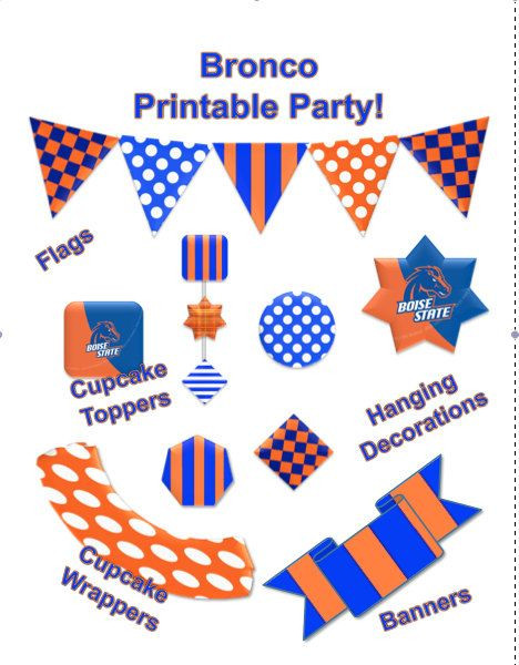Boise Birthday Party Ideas
 DIY Boise State Bronco Printable Party by