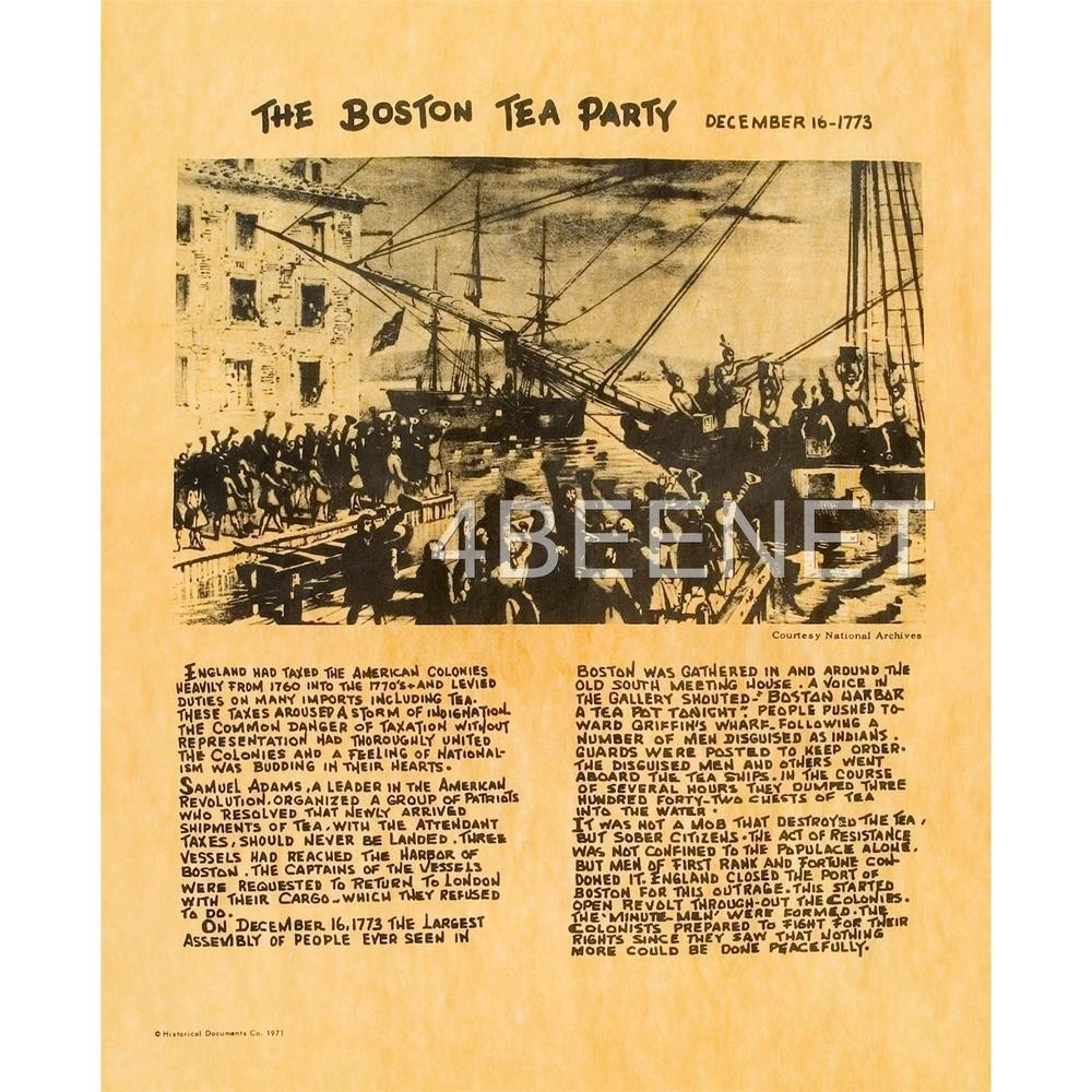 Boston Tea Party Poster Ideas
 BOSTON TEA PARTY pictoral history poster PARCHMENT PRINT