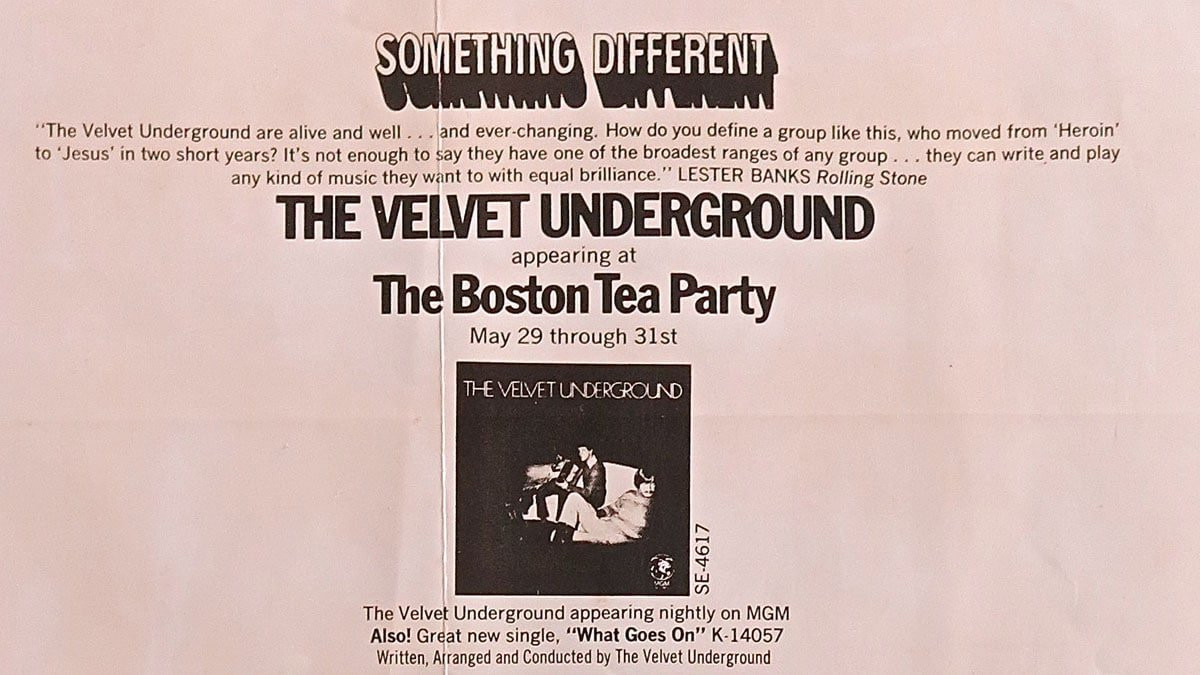 Boston Tea Party Poster Ideas
 Velvet Underground – Unique Boston Tea Party 1969 Poster