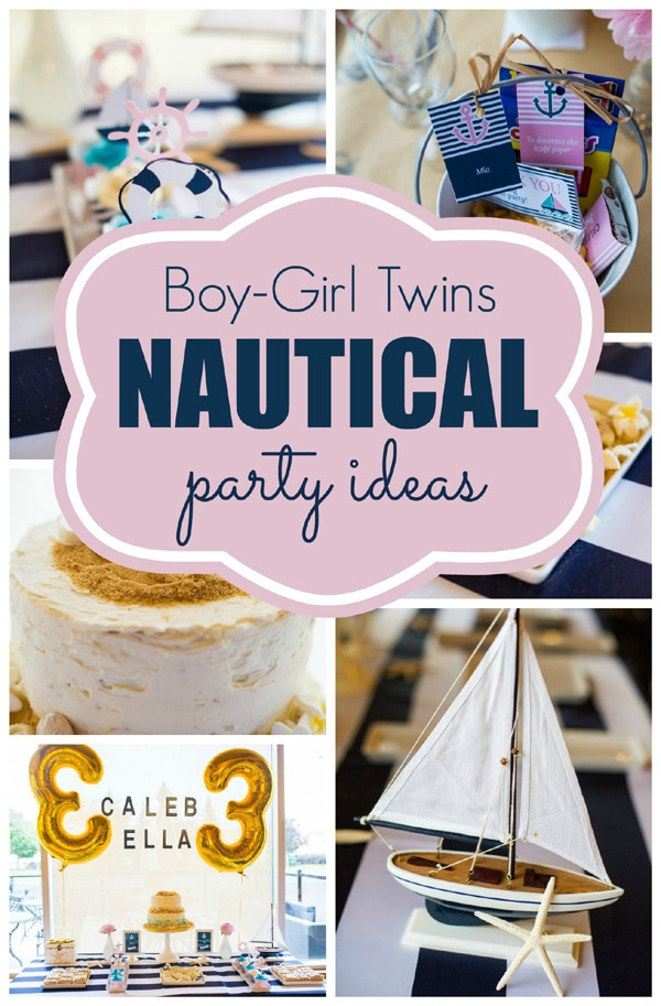 Boy And Girl Birthday Party Themes
 Twins Nautical Birthday Party Pretty My Party Party Ideas