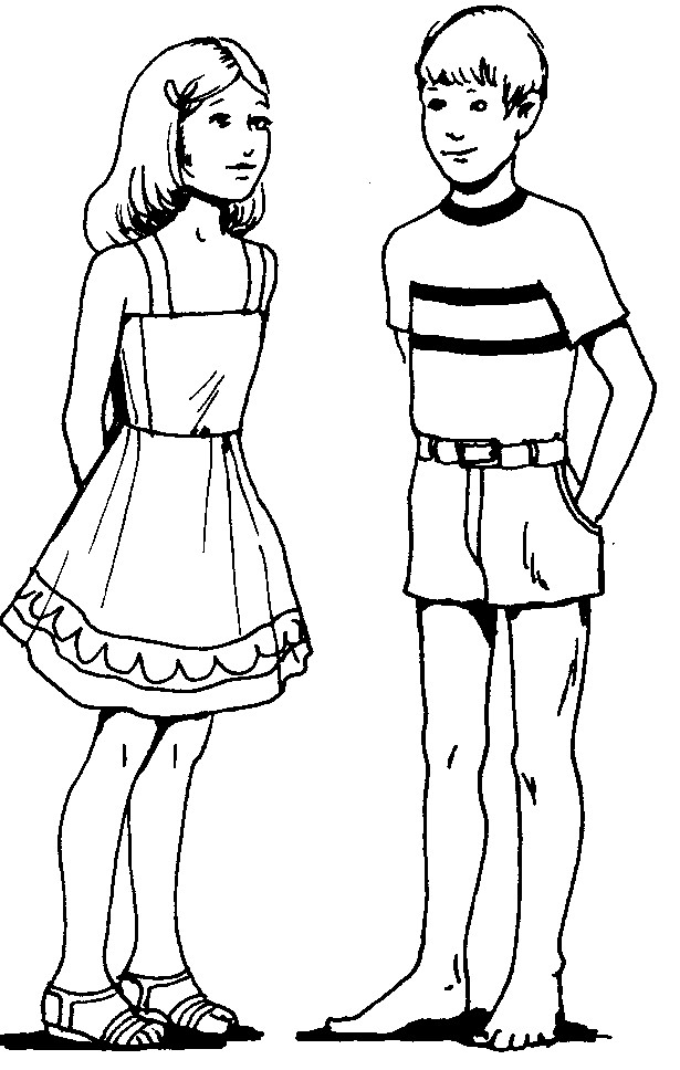Boys And Girls Coloring Pages
 Boy Girl Clipart Cliparts
