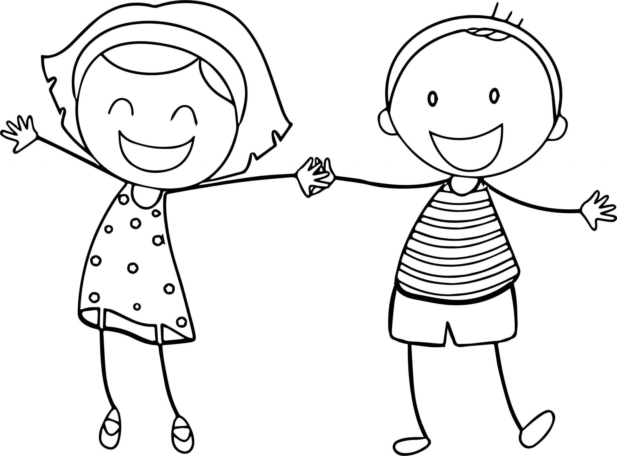 Boys And Girls Coloring Pages
 Basic Funny Boy Girl Coloring Sheet Printable Free Pages