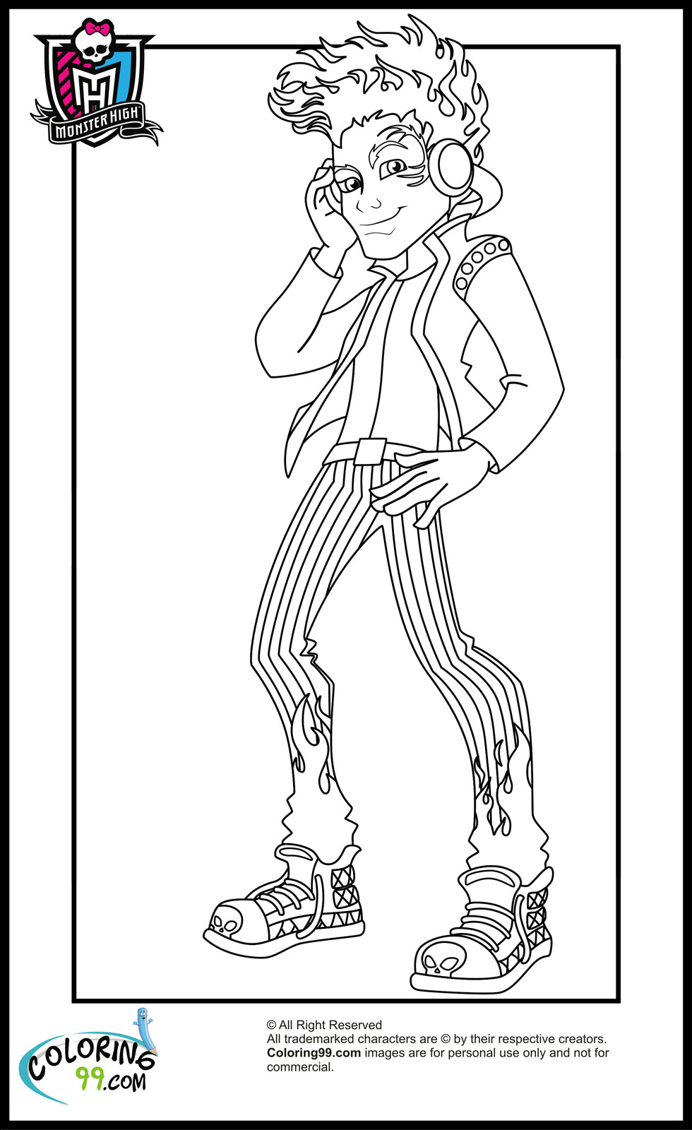Boys Coloring Pages
 Monster High Boys Coloring Pages