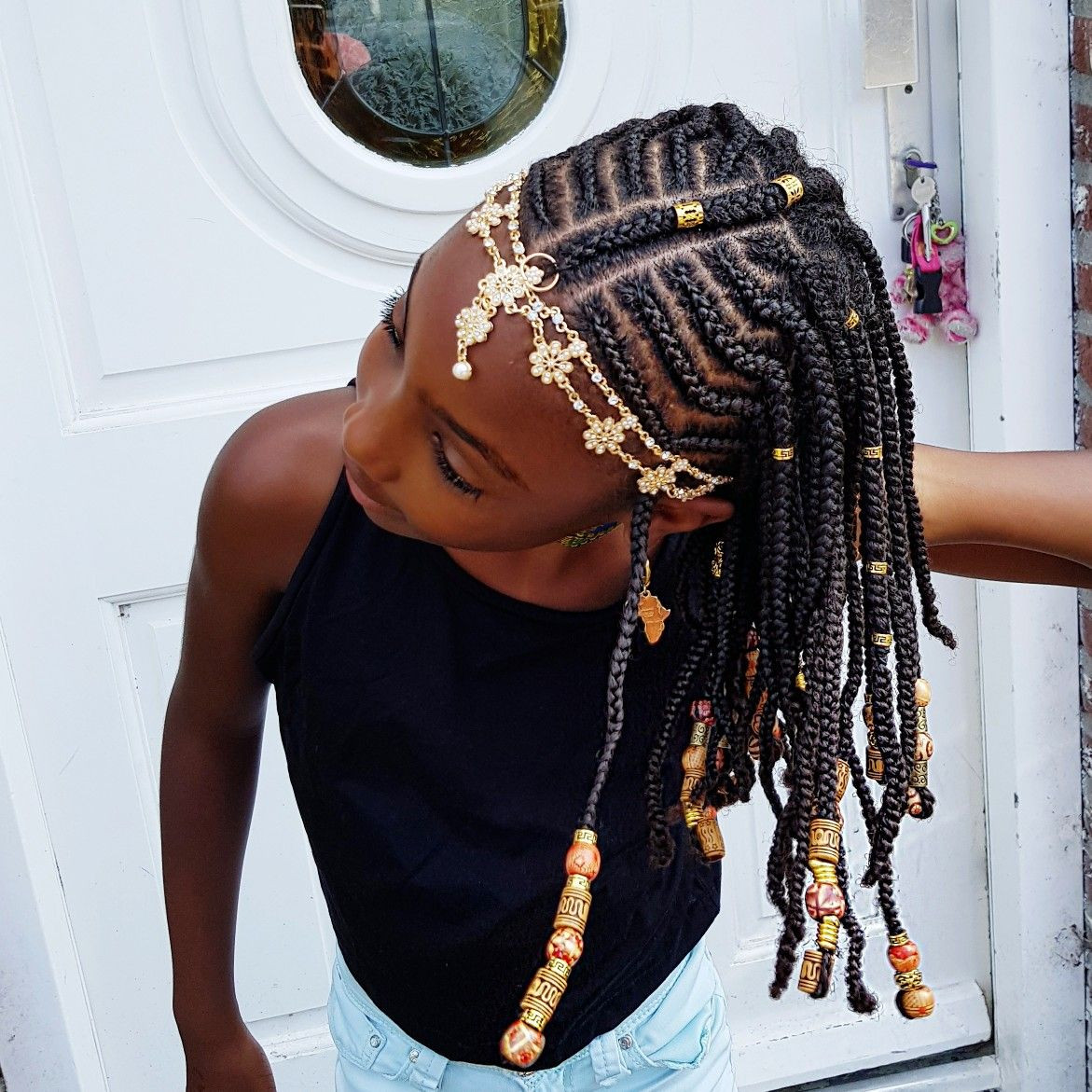 Braid Hairstyles For Kids With Beads
 Braids and Beads Natural hairstyles for girls