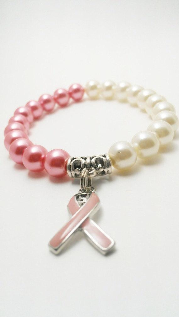 Breast Cancer Bracelet
 Cancer Awareness Bracelet Pink Ribbon Bracelet Cancer