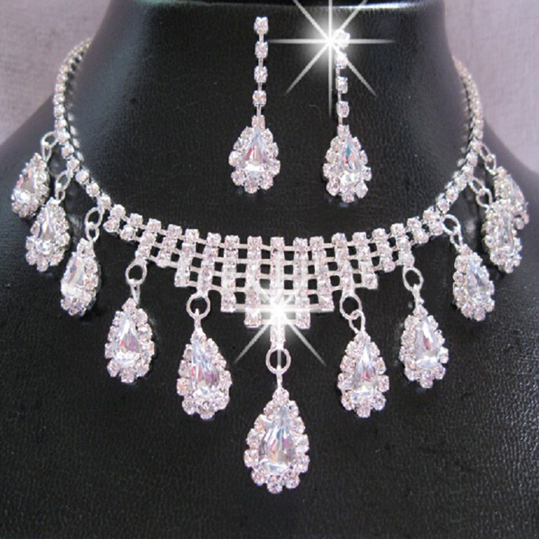 Bridal Party Jewelry Sets
 NEW Women Necklace Wedding Party Crystal Bridal Jewelry