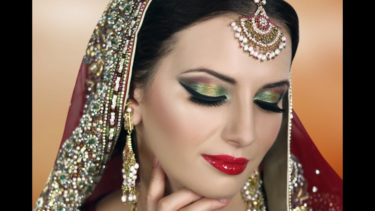 Brides Makeup
 Traditional Indian Bridal Makeup Tutorial Red Gold Green