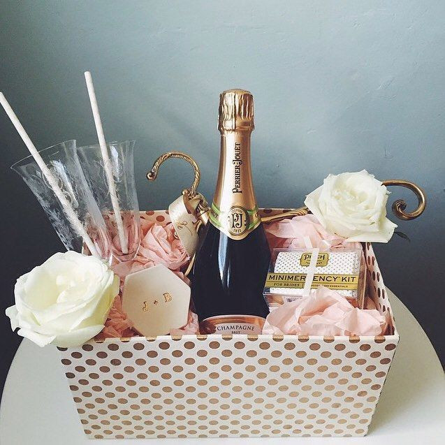 Bridesmaid Gift Basket Ideas
 We envy the bride and groom to be who received this