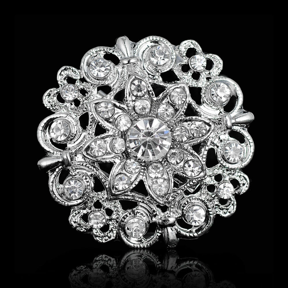 Brooch Pins
 Mom DIY Jewerly Wedding Silver Rhinestone Crystal Pearl