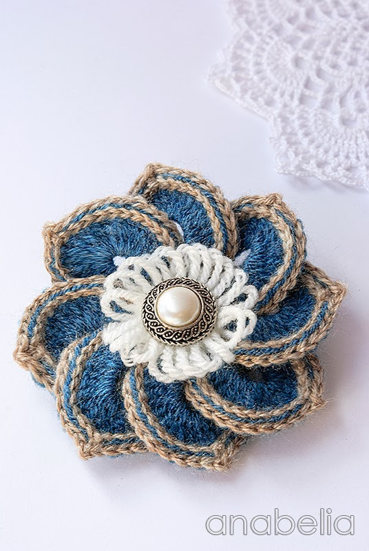 Brooches Crochet
 Anabelia craft design Crochet brooches chart and tutorials
