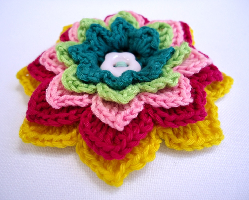 Brooches Crochet
 Stitch of Love Patterns Crochet Flower Brooches