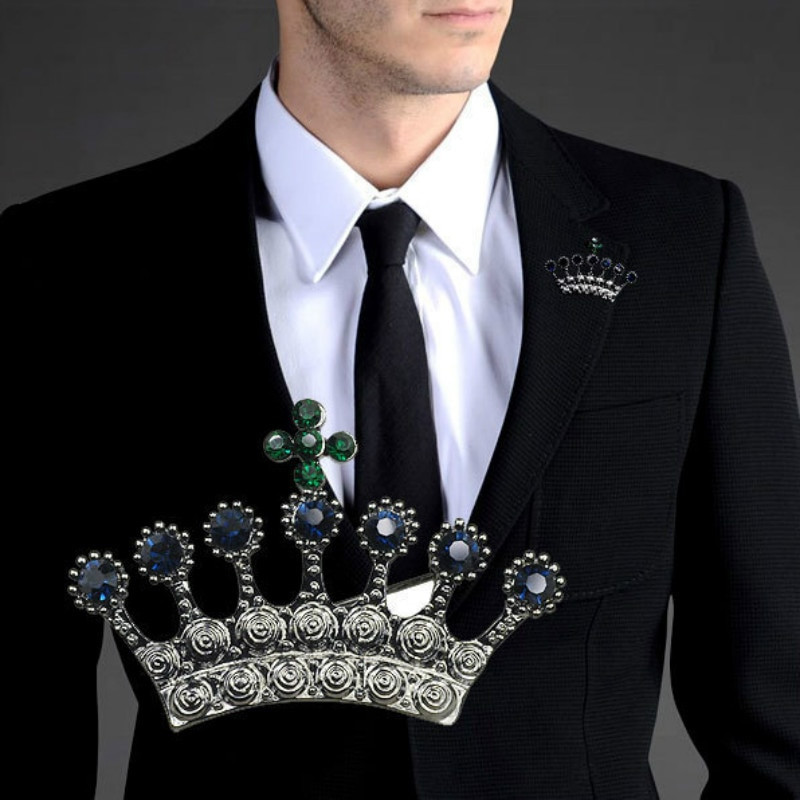 Brooches For Men
 Crown Brooch Men Suit Brooches Vintage Homme Elegant