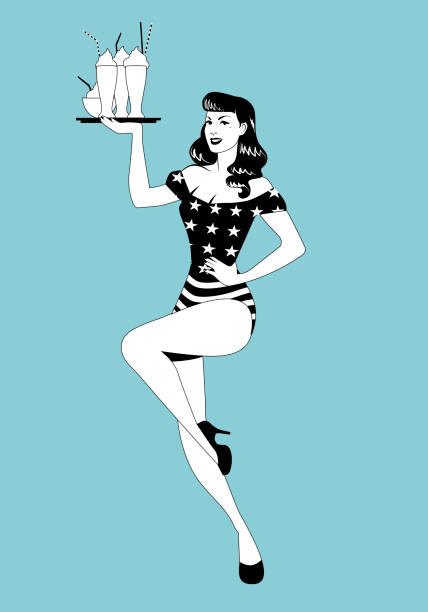 Brooches Illustration
 Best Waitress Illustrations Royalty Free Vector Graphics