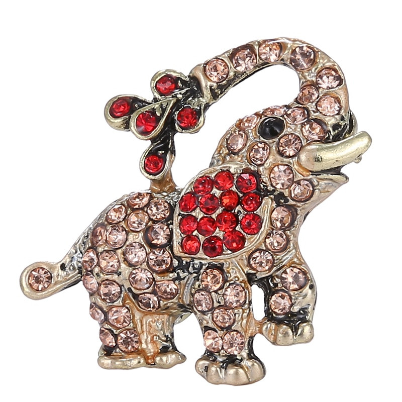 Brooches Style
 Trendy small elephant Brooch pin crystal Rhinestone
