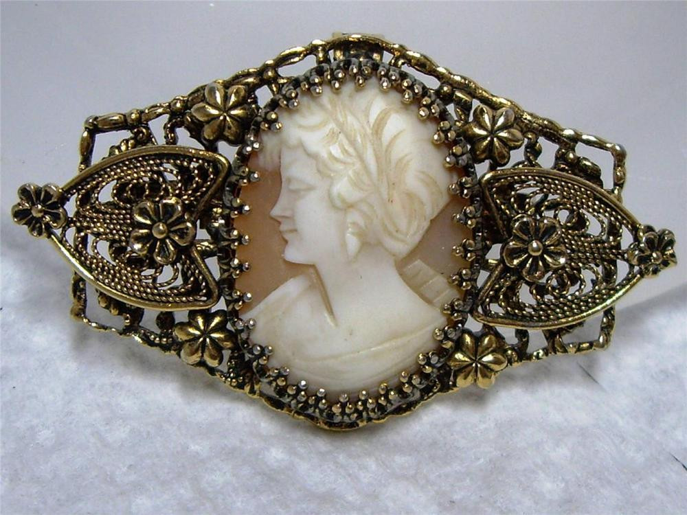 Brooches Style
 Vintage Victorian Style Genuine Cameo Portrait Pin Brooch