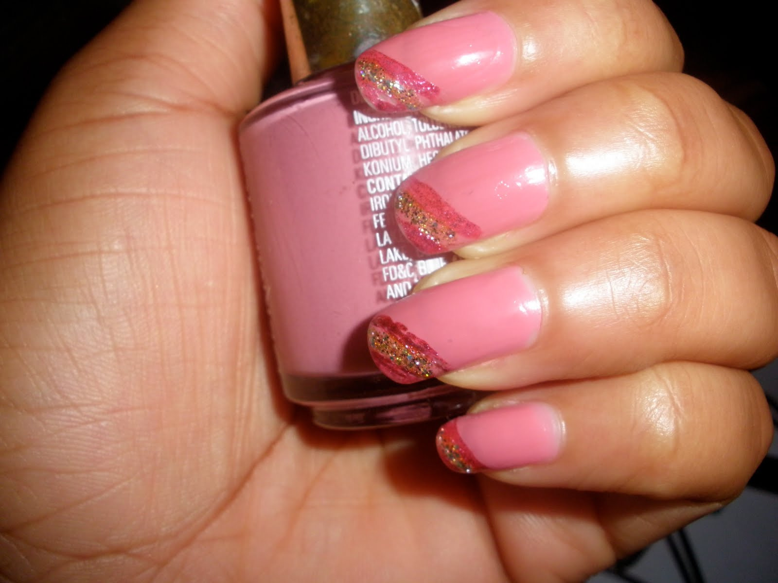 Brown And Pink Nail Designs
 Things I Love Pink Nails&Glitter Tips Pink&Brown Eyess